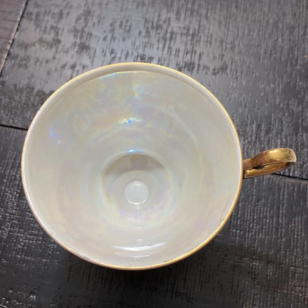 Vintage MCM Classica Japan Pink Lusterware High Pedestal Teacup With Saucer!